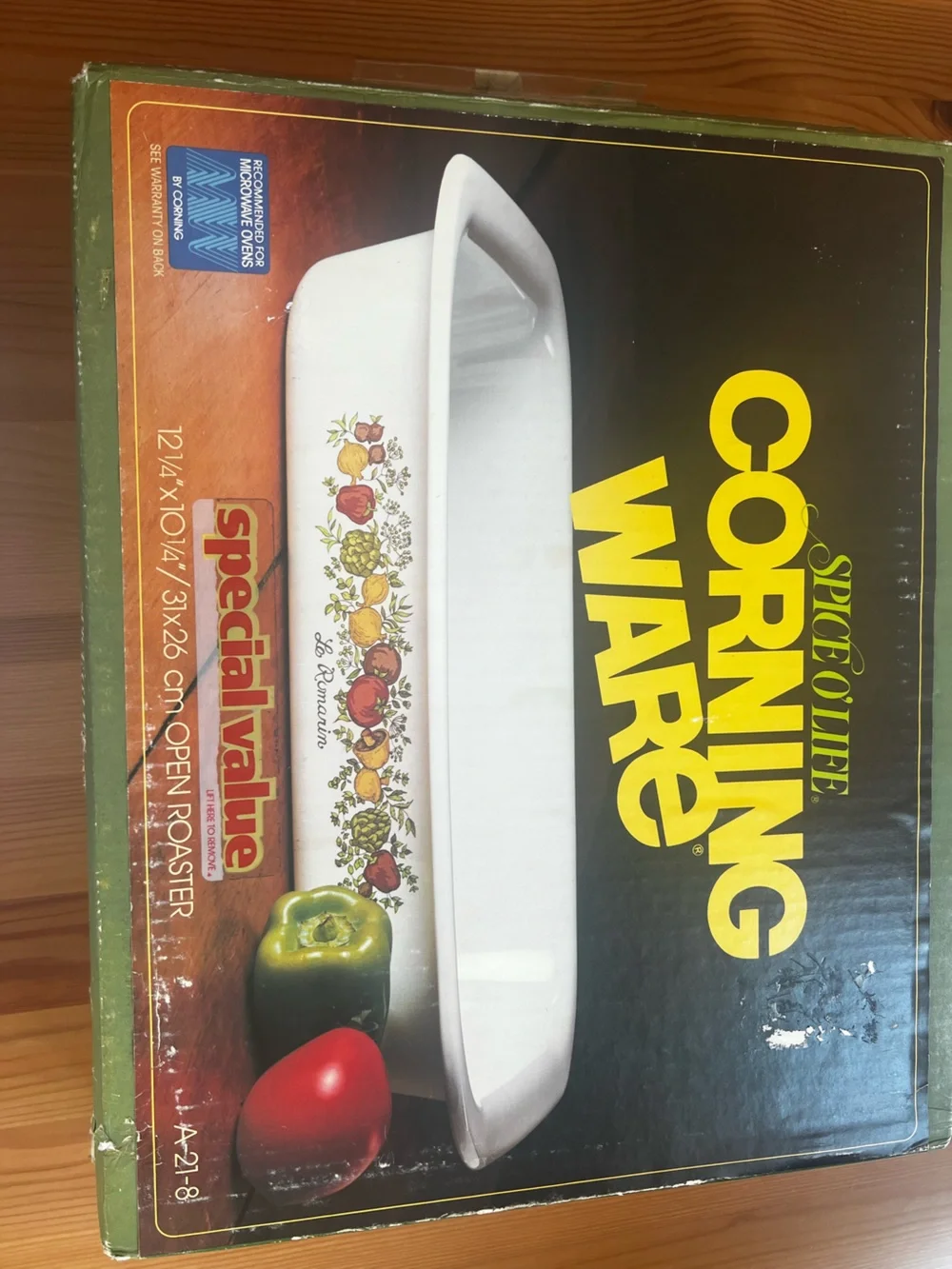 Vintage Corningware Spice of Life Open Roaster A-21-8